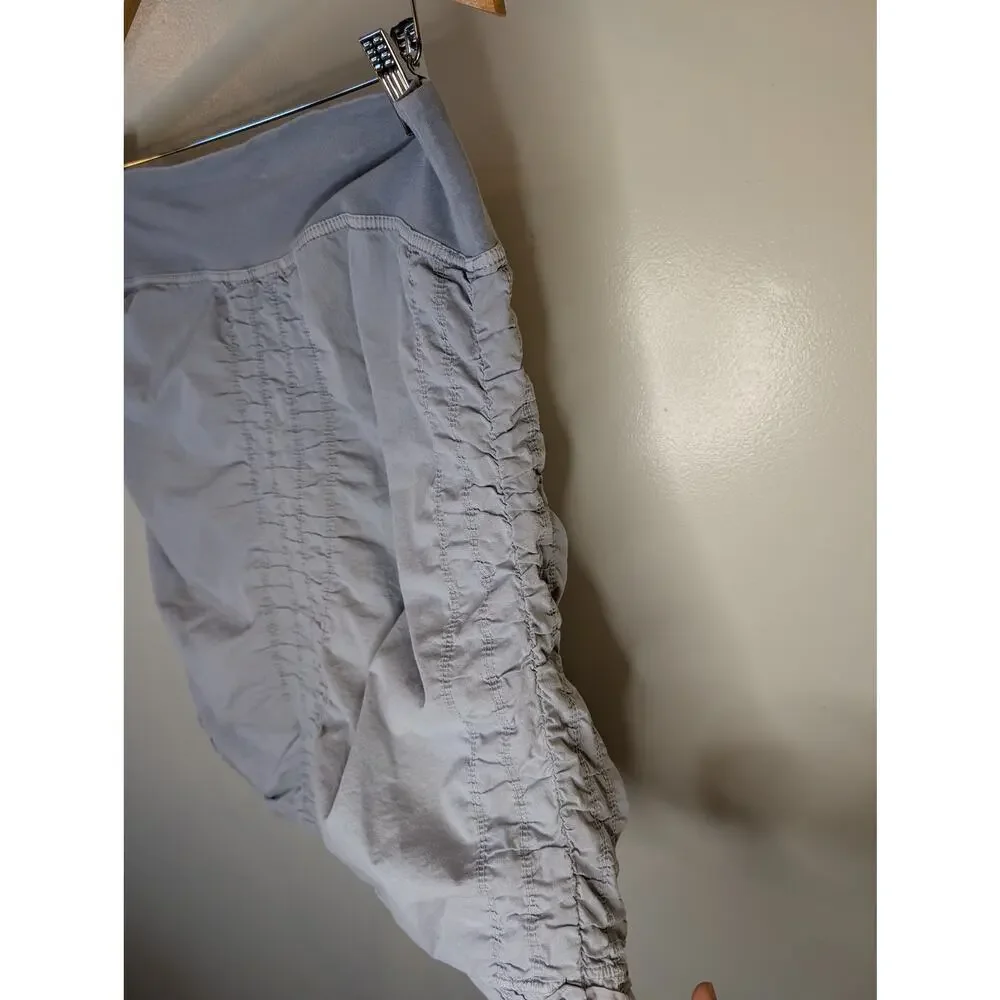 Wearables Gray Ruched Smocked Athletic Skirt Wide Waistband Large